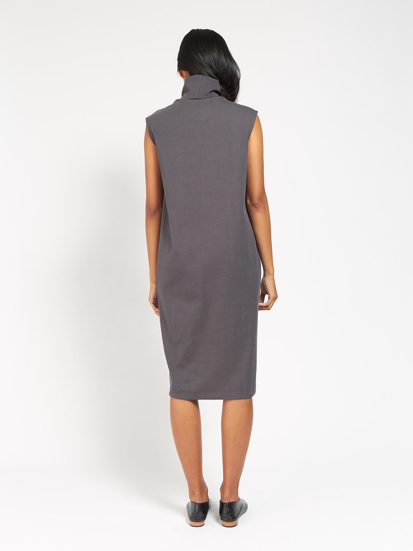 Kowtow Rib Roll Neck Dress Charcoal Kowtow Rib Roll Neck Dress Charcoal