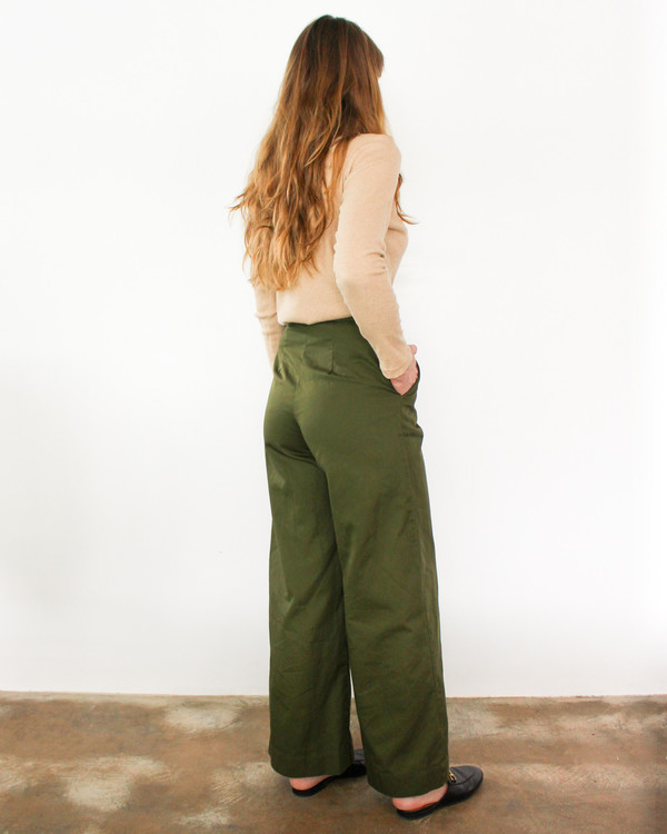 esby ALEX WIDE LEG PANT - OLIVE esby ALEX WIDE LEG PANT - OLIVE