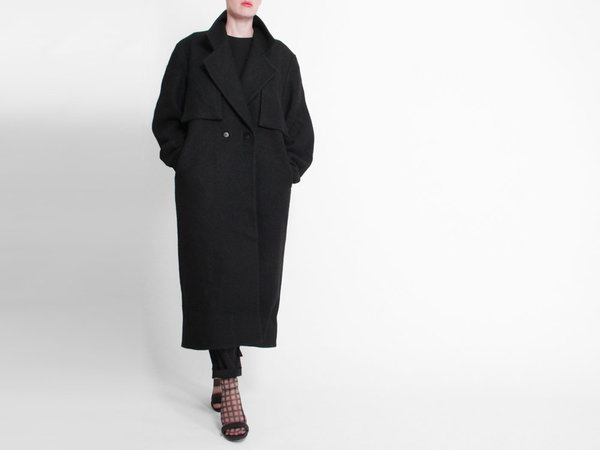 Berenik Wool Trench Coat - Black Berenik Wool Trench Coat - Black