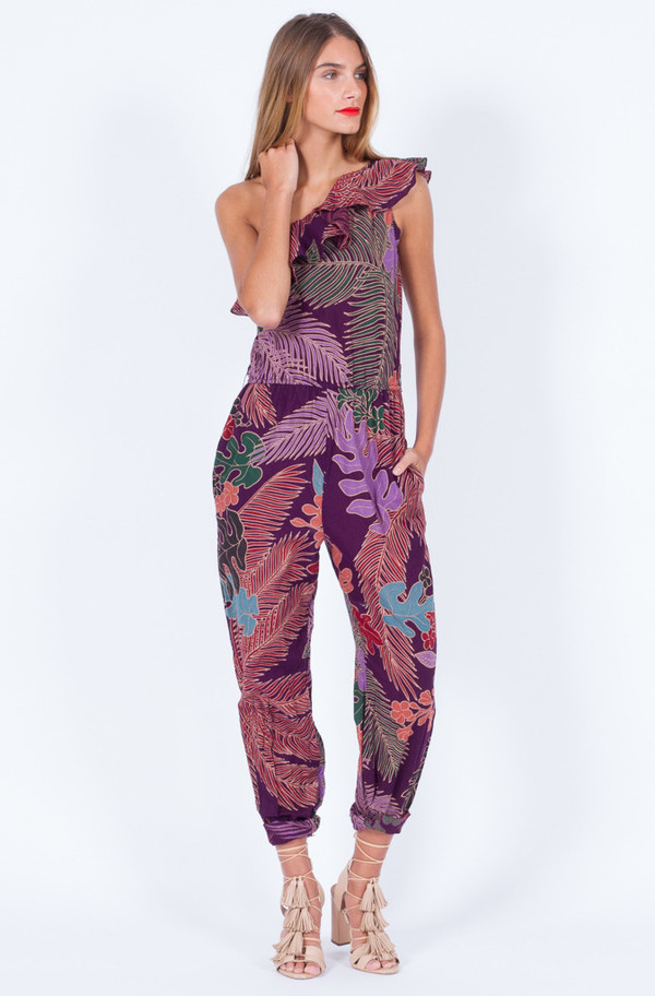 HAWAIIAN PRINT ONE SHOULDER JUMPSUIT (SMALL-MEDIUM) HAWAIIAN PRINT ONE SHOULDER JUMPSUIT (SMALL-MEDIUM)