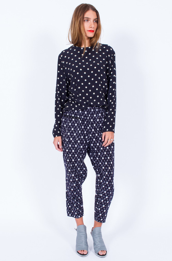 Navy Ikat Print Pants (Small) Navy Ikat Print Pants (Small)
