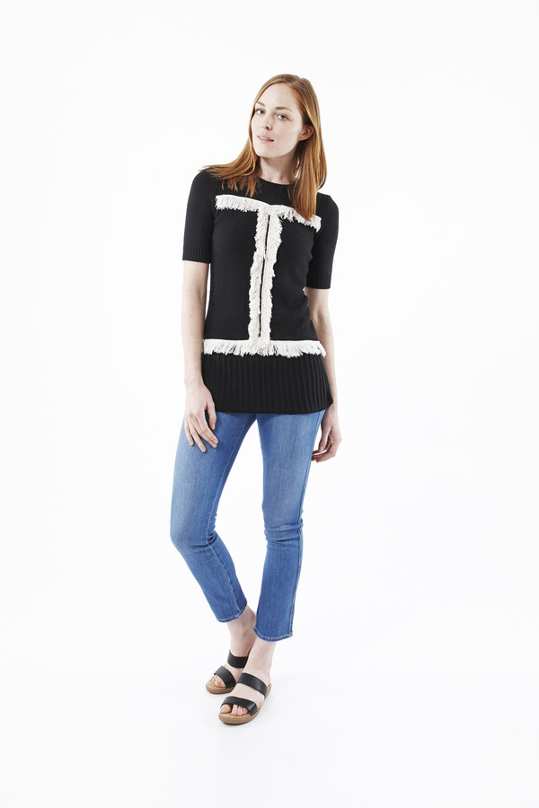 Cashmere In Love Fringe Pullover in Black Cashmere In Love Fringe Pullover in Black