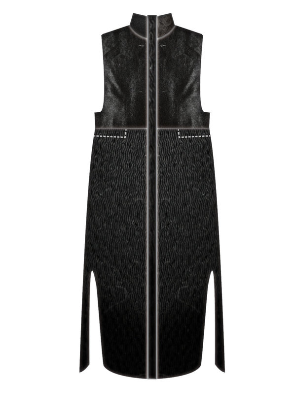 Berenik DRESS - VEST BLACK SHINY/MATT Berenik DRESS - VEST BLACK SHINY/MATT
