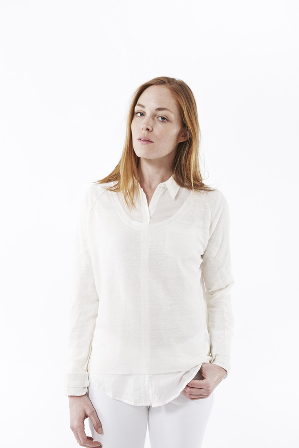NILI LOTAN U Neck Raglan Sweater in Ivory NILI LOTAN U Neck Raglan Sweater in Ivory