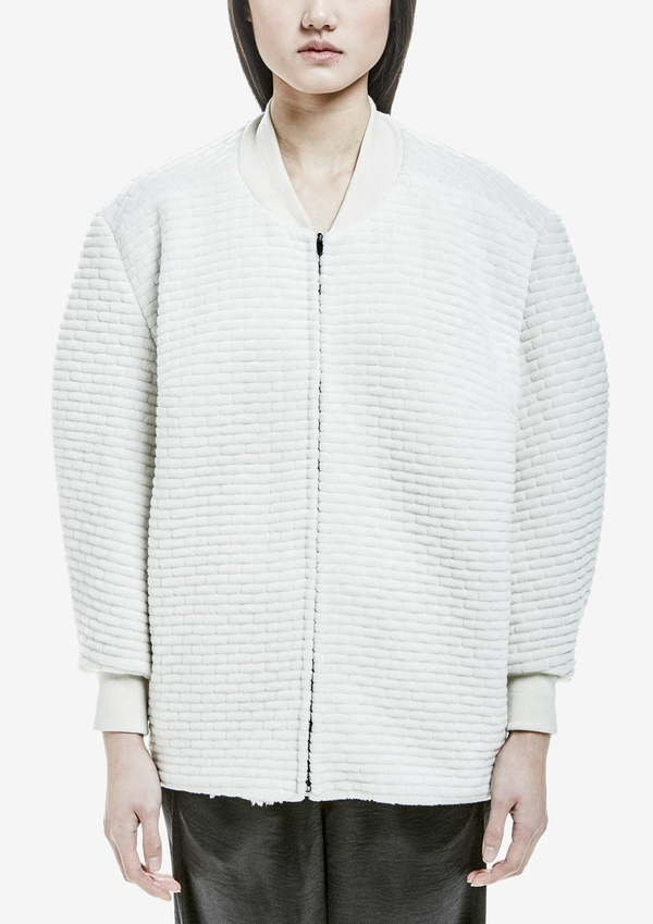 Berenik Pilot Jacket Zip Quilted Fleece - White Quilt Berenik Pilot Jacket Zip Quilted Fleece - White Quilt