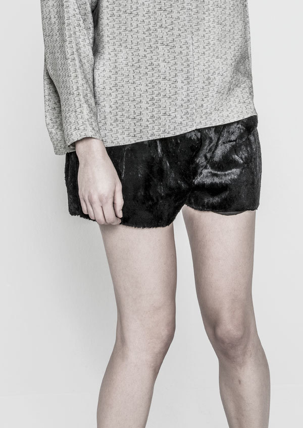 Berenik Shorts Faux Goat Fur Cotton Berenik Shorts Faux Goat Fur Cotton