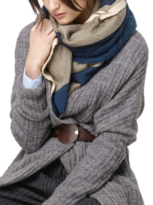 Hoss Intropia Navy Stripe Scarf Hoss Intropia Navy Stripe Scarf