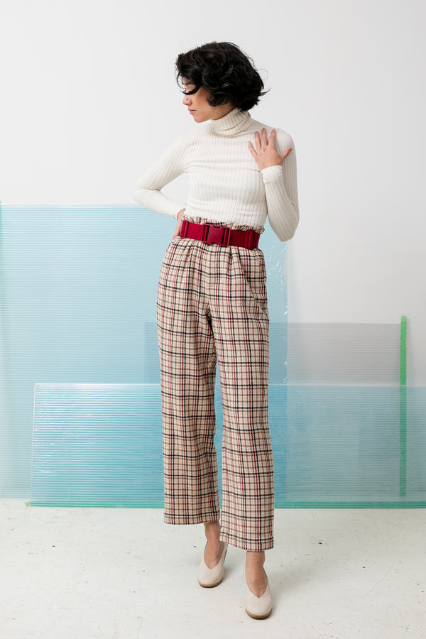 Ganni - Duncan Check trouser - Vanilla Ice Ganni - Duncan Check trouser - Vanilla Ice