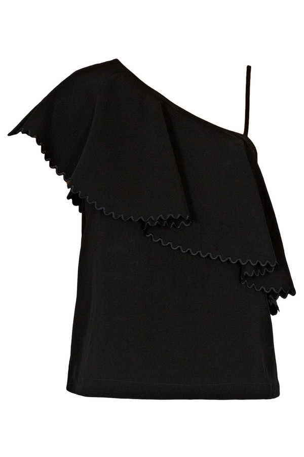 Rodebjer One-Shoulder Wep Top Black Rodebjer One-Shoulder Wep Top Black