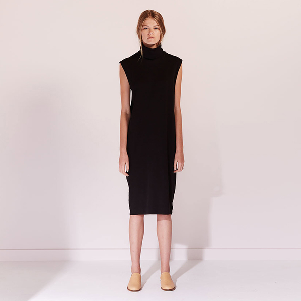 Kowtow Building Block rib roll neck dress - black Kowtow Building Block rib roll neck dress - black