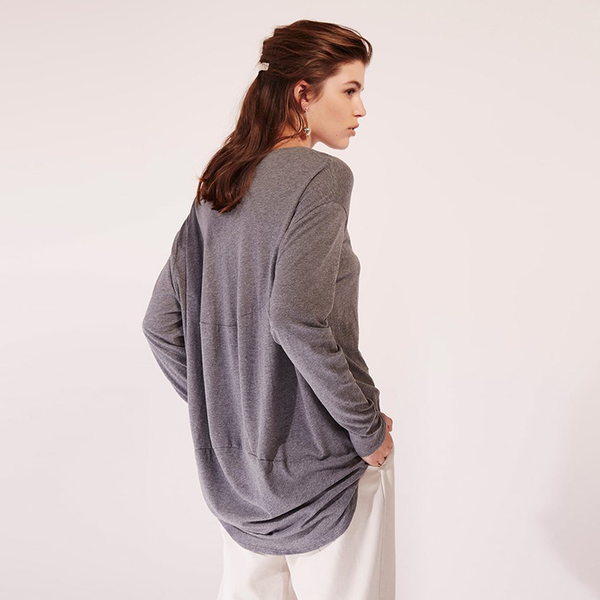 Kowtow Building Block drape back top - grey marble Kowtow Building Block drape back top - grey marble