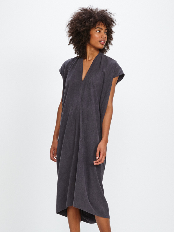 Miranda Bennett OVERSIZE EVERYDAY DRESS / COAL SILK NOIL Miranda Bennett OVERSIZE EVERYDAY DRESS / COAL SILK NOIL