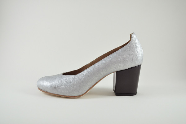 The Palatines Shoes saturo pump - textured silver leather The Palatines Shoes saturo pump - textured silver leather