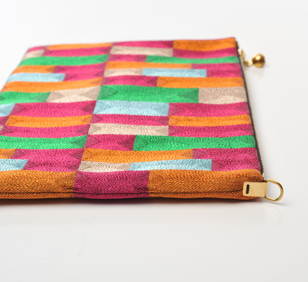 Anne Grand-Clément Tetris Multicolor Extra Medium Pouch Anne Grand-Clément Tetris Multicolor Extra Medium Pouch