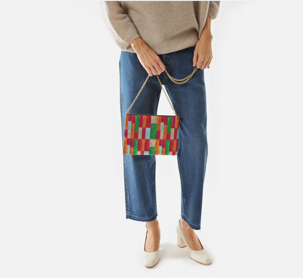Anne Grand-Clément Tetris Multicolor Extra Medium Pouch Anne Grand-Clément Tetris Multicolor Extra Medium Pouch