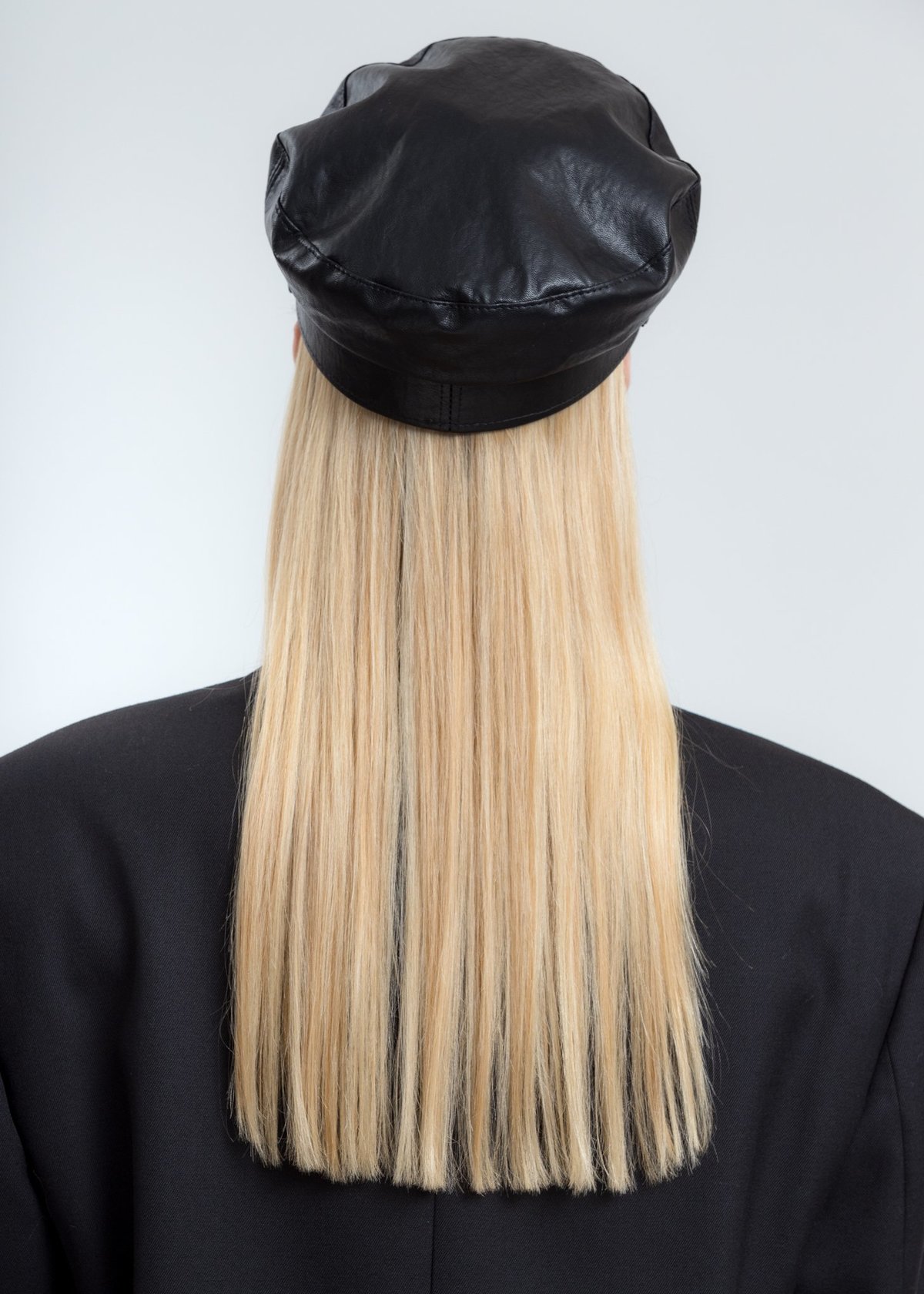 Misbhv Vegan Leather Monogram Gavroche Cap Black Garmentory