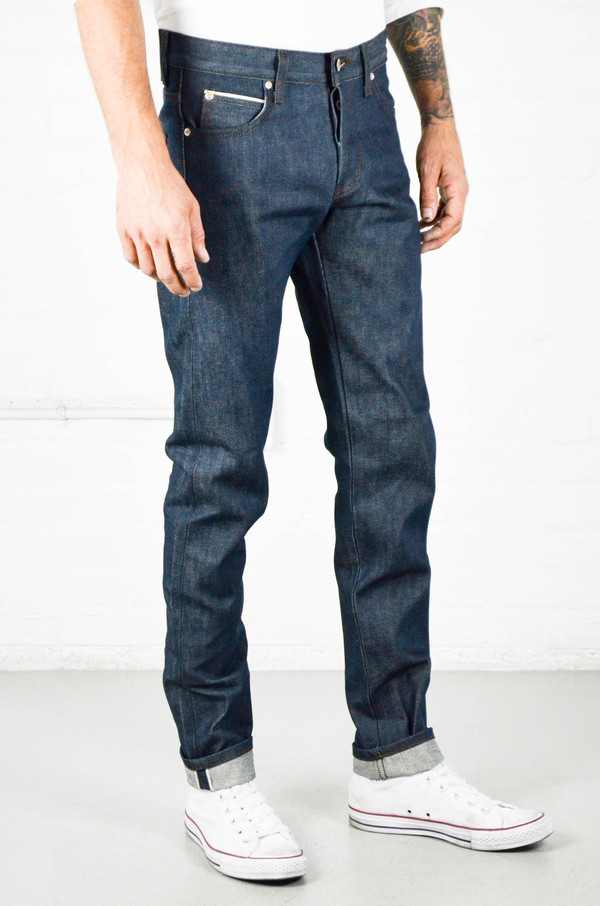Men's Naked and Famous Rusted Blue Selvedge Super Skinny Guy Men's Naked and Famous Rusted Blue Selvedge Super Skinny Guy