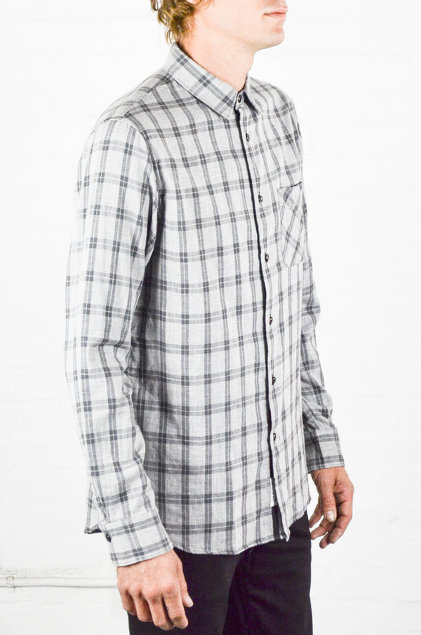 Men's Rag and Bone Grey Check Beach Shirt Men's Rag and Bone Grey Check Beach Shirt