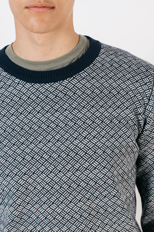 Men's Barque Crosshatch Sweater Navy Men's Barque Crosshatch Sweater Navy