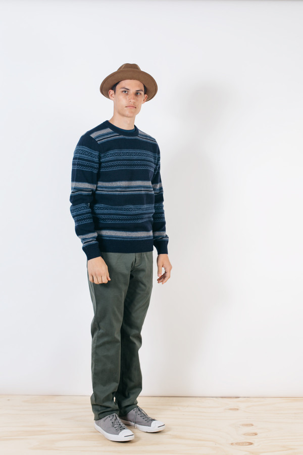 Men's Barque Stripe Sweater Navy Men's Barque Stripe Sweater Navy