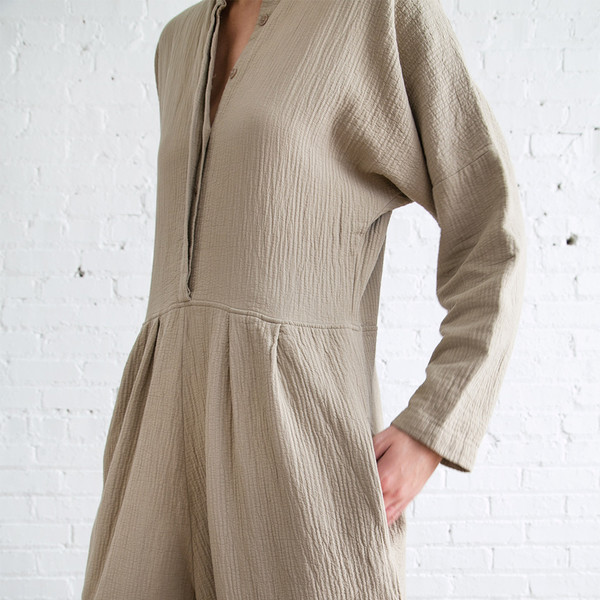 Black Crane Quilted Jumper - Sand Black Crane Quilted Jumper - Sand