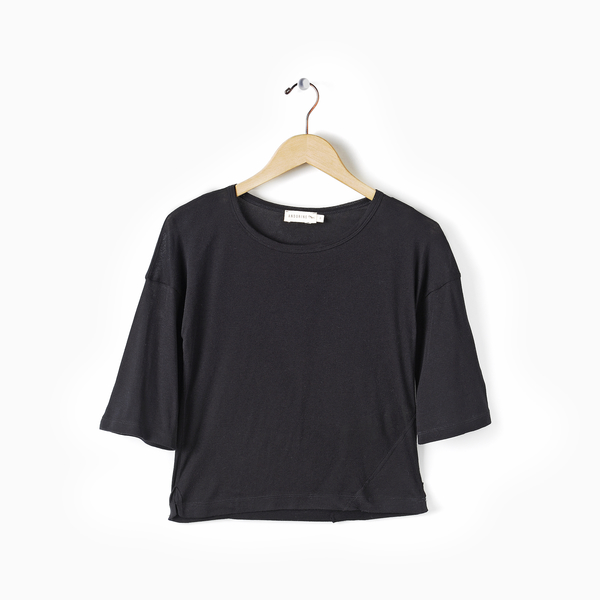 Andorine Black Slited Tee Andorine Black Slited Tee
