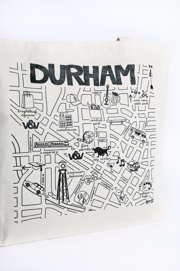 Map Tote Durham beach tote Map Tote Durham beach tote