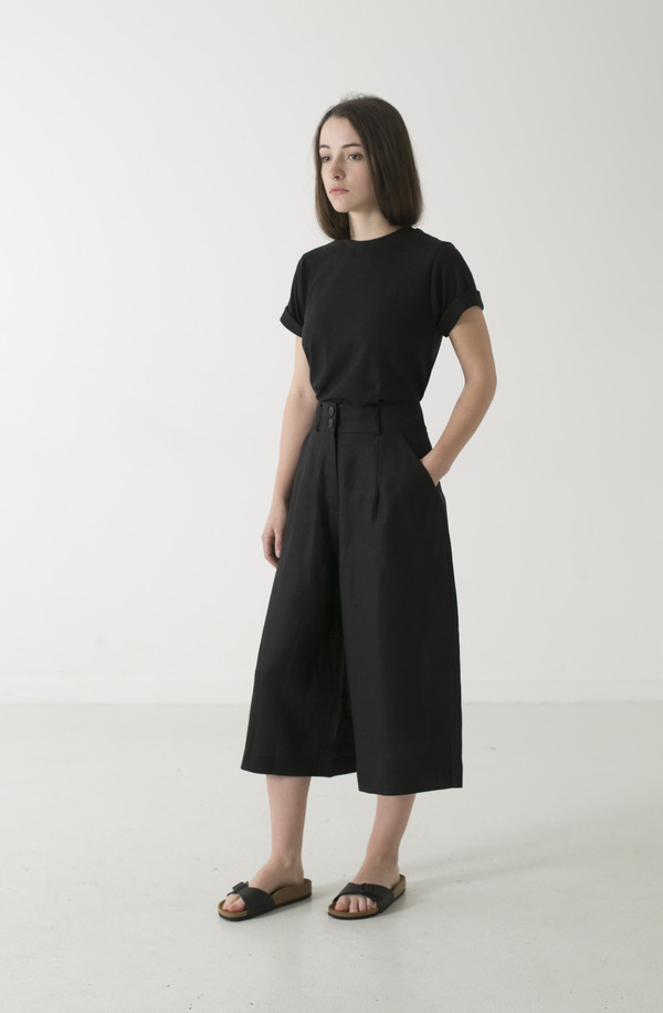 GOOD STUDIOS WOMENS HEMP LINEN CROP WIDE LEG PANT GOOD STUDIOS WOMENS HEMP LINEN CROP WIDE LEG PANT