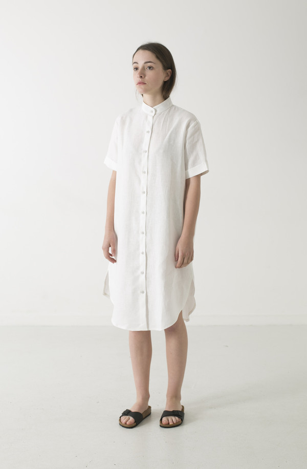 GOOD STUDIOS WOMENS MANDARIN COLLAR SHORT SLEEVE SHIRTDRESS GOOD STUDIOS WOMENS MANDARIN COLLAR SHORT SLEEVE SHIRTDRESS