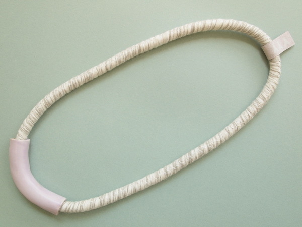YYY short tube necklace on variegated cord YYY short tube necklace on variegated cord