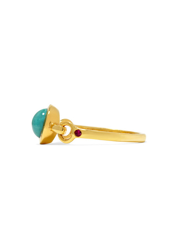 Scosha Rio gold-plated turquoise and ruby ring Scosha Rio gold-plated turquoise and ruby ring