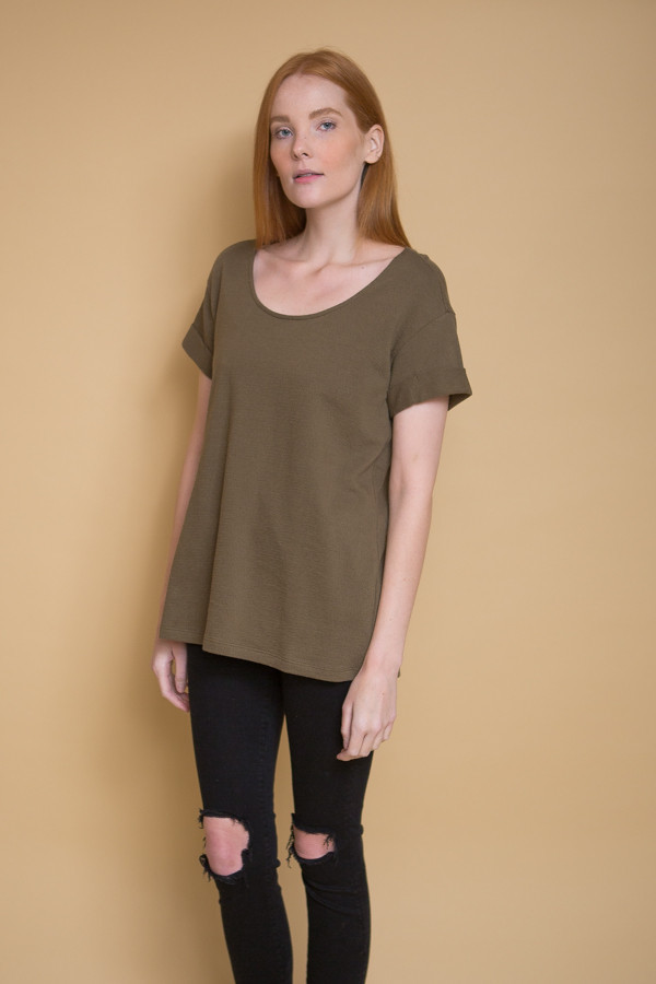 Ali Golden Roll Sleeve T-Shirt - Olive Ali Golden Roll Sleeve T-Shirt - Olive