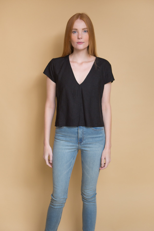 Ali Golden V-Neck Top - Black Ali Golden V-Neck Top - Black