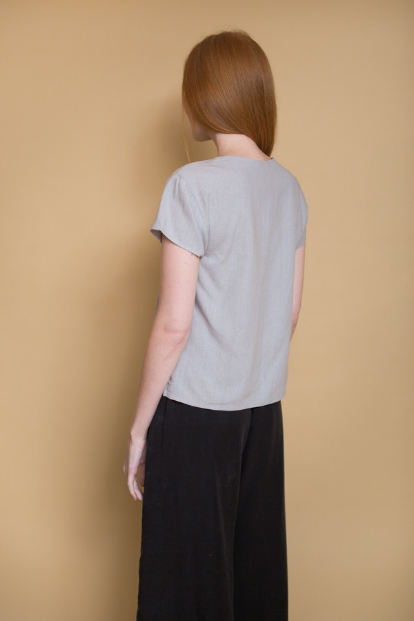 Ali Golden V-Neck Top - Grey Ali Golden V-Neck Top - Grey