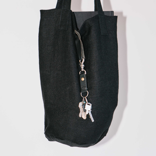 Blluemade Black Linen Mail Tote Blluemade Black Linen Mail Tote
