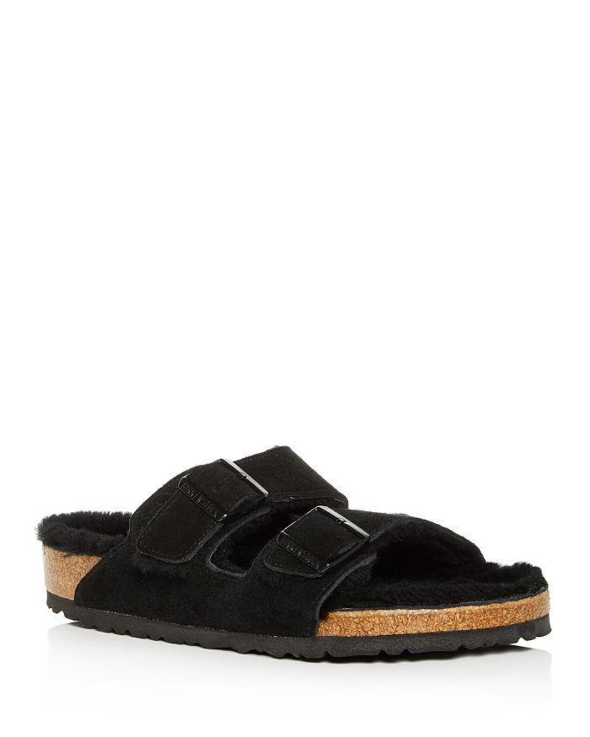 birkenstock fluffy sandals
