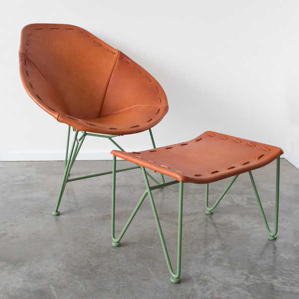 GARZA MARFA Saddle Leather Oval Chair GARZA MARFA Saddle Leather Oval Chair