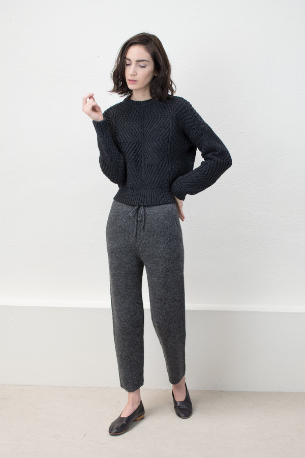 Micaela Greg Melange Black Bevel Sweater Micaela Greg Melange Black Bevel Sweater
