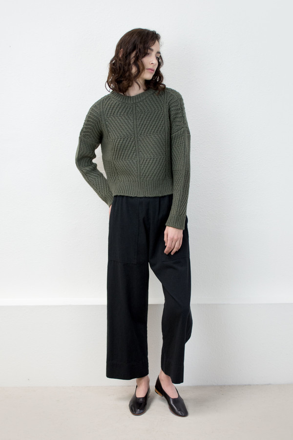 Micaela Greg Olive Bevel Sweater Micaela Greg Olive Bevel Sweater