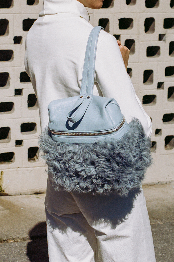 Kara Shearling Small Backpack - sky blue Kara Shearling Small Backpack - sky blue
