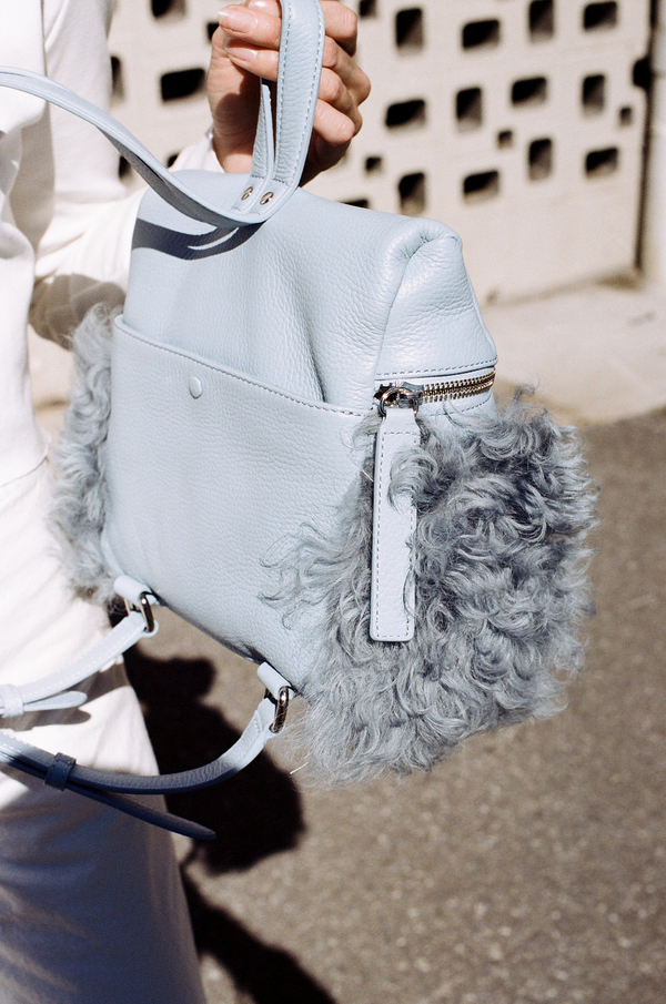 Kara Shearling Small Backpack - sky blue Kara Shearling Small Backpack - sky blue