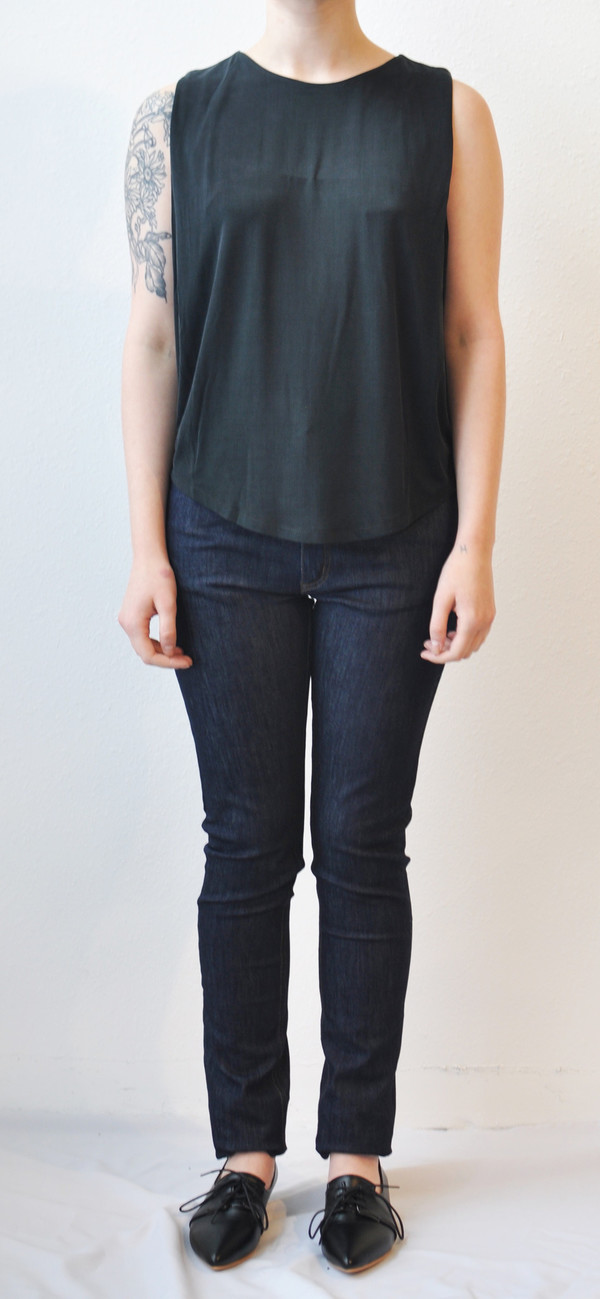 Just Female "Halsey" Knit Cupro Top w/ Back Pleat Detail Just Female "Halsey" Knit Cupro Top w/ Back Pleat Detail