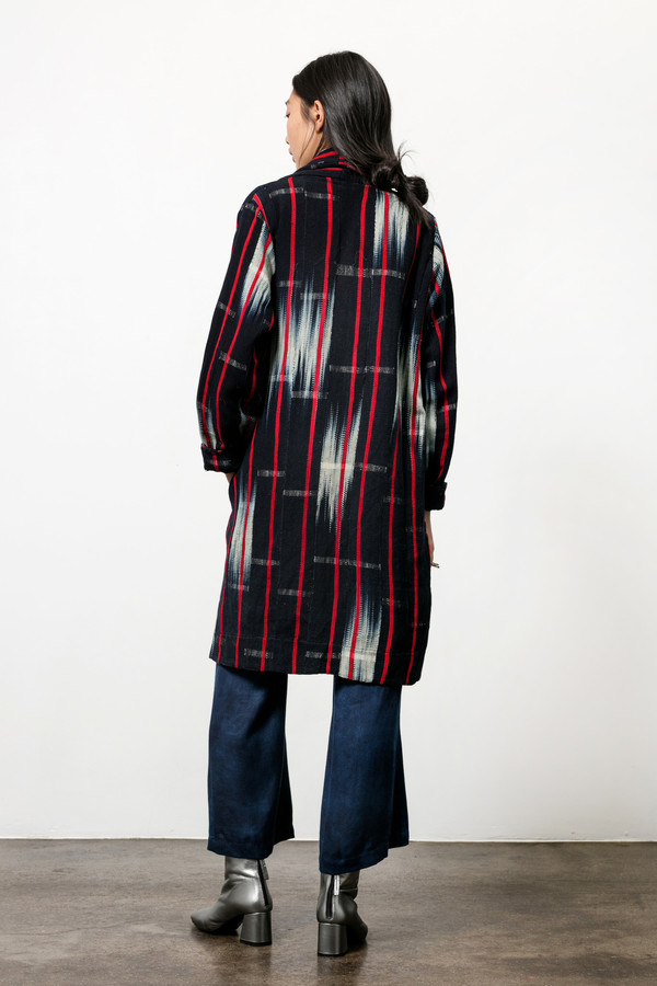 Osei-Duro Theca Coat in Handwoven Indigo Ikat Osei-Duro Theca Coat in Handwoven Indigo Ikat