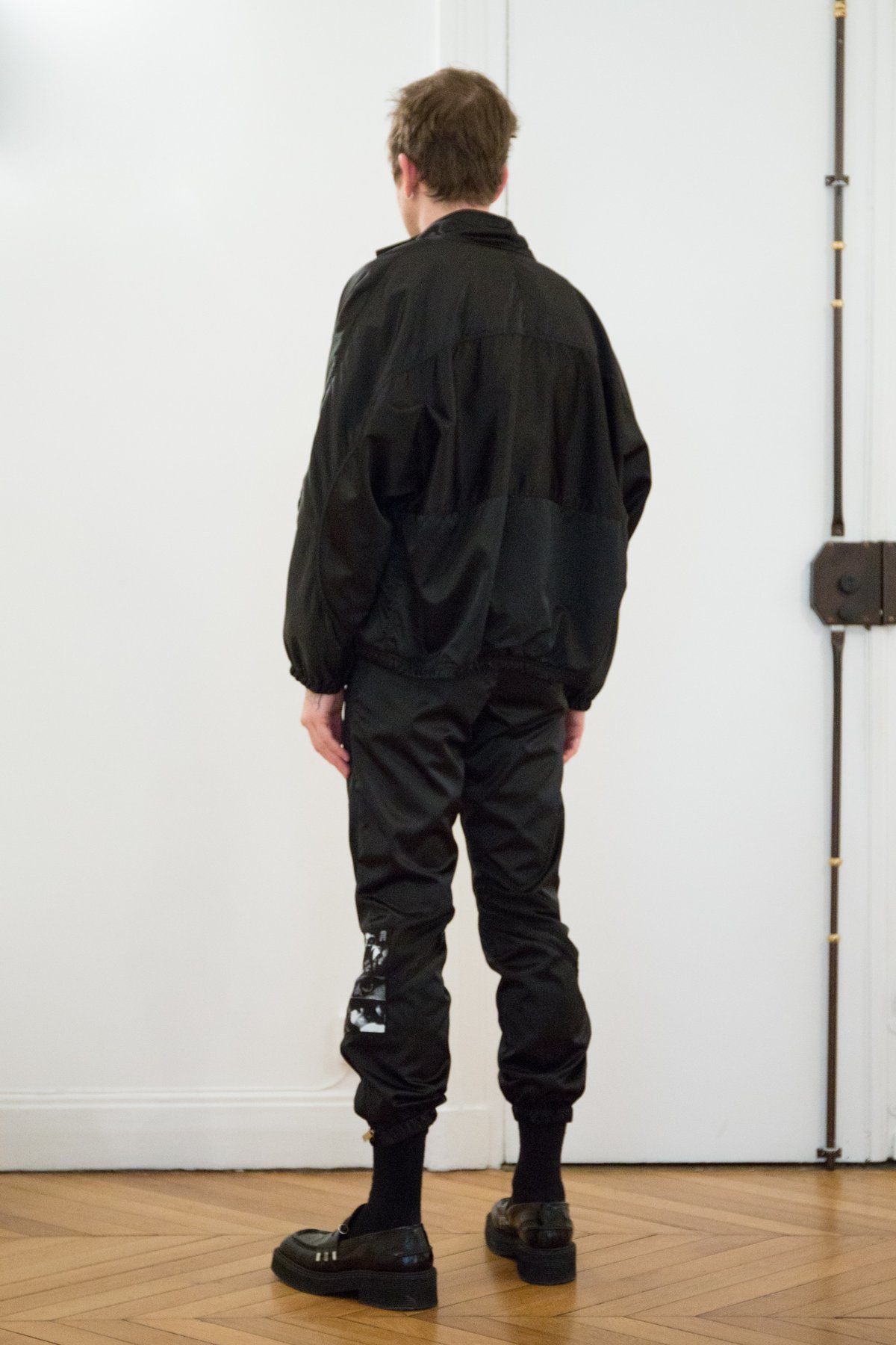 plain black track jacket