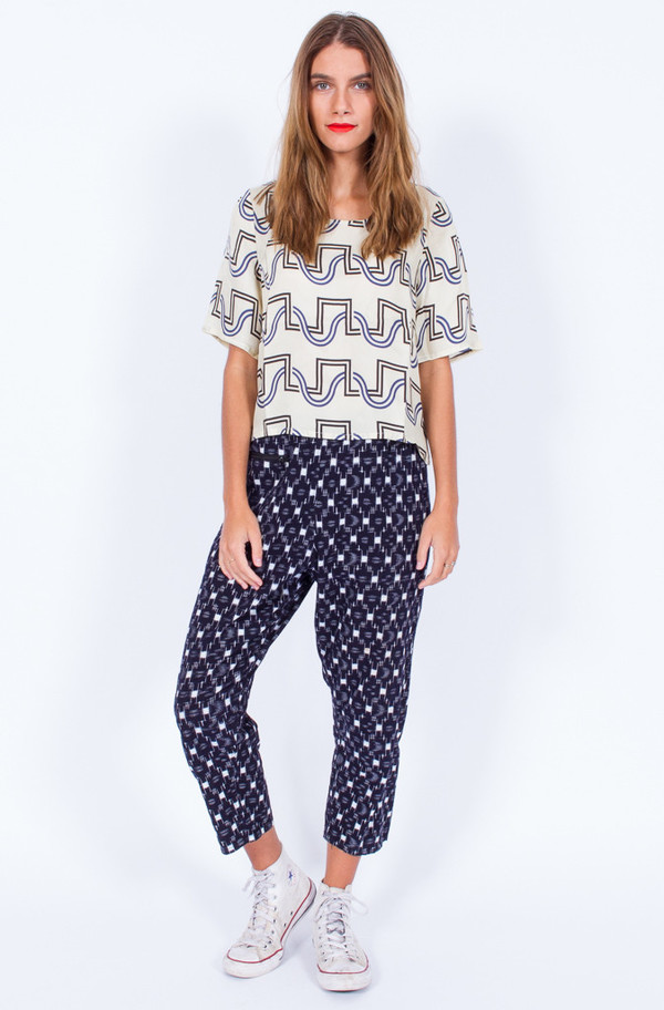 Dusen Dusen CREAM DUO WEAVE YES TEE Dusen Dusen CREAM DUO WEAVE YES TEE
