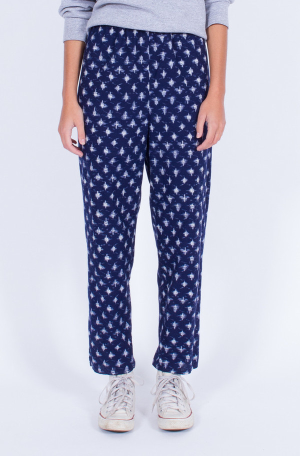 Yo Vintage! Navy Ikat Print Pants (Med-Large) Yo Vintage! Navy Ikat Print Pants (Med-Large)
