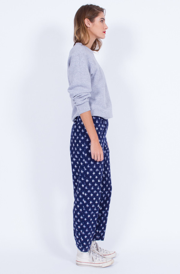Yo Vintage! Navy Ikat Print Pants (Med-Large) Yo Vintage! Navy Ikat Print Pants (Med-Large)