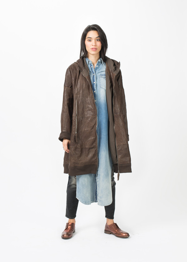 Rundholz Hooded Leather Trench Rundholz Hooded Leather Trench