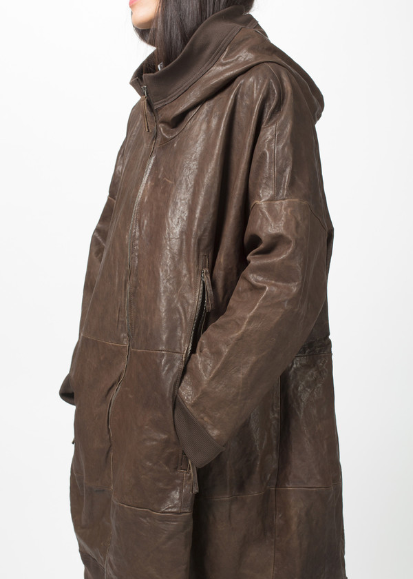 Rundholz Hooded Leather Trench Rundholz Hooded Leather Trench