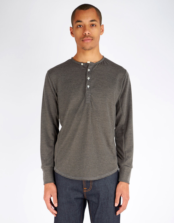 Men's 18 Waits Hobo Henley Soft Charcoal Jersey Men's 18 Waits Hobo Henley Soft Charcoal Jersey